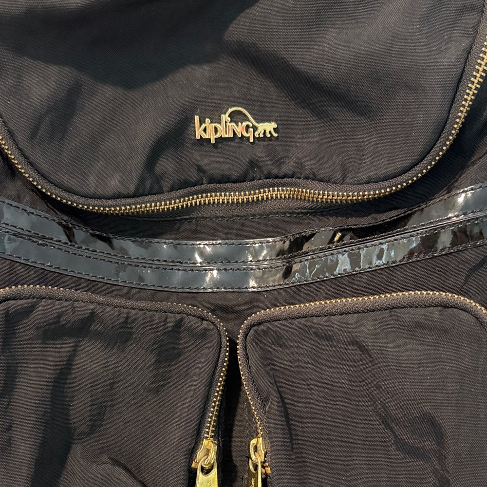Kipling Black Backpack with Gold Accents - Picture 4 of 13